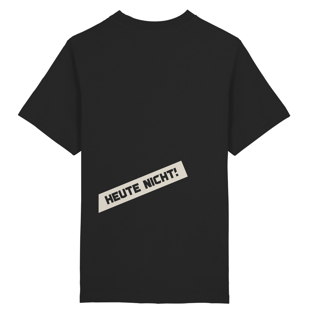 BERLIN BOUNCER Oversize T-Shirt in Schwarz, Rückansicht mit Druck HEUTE NICHT!