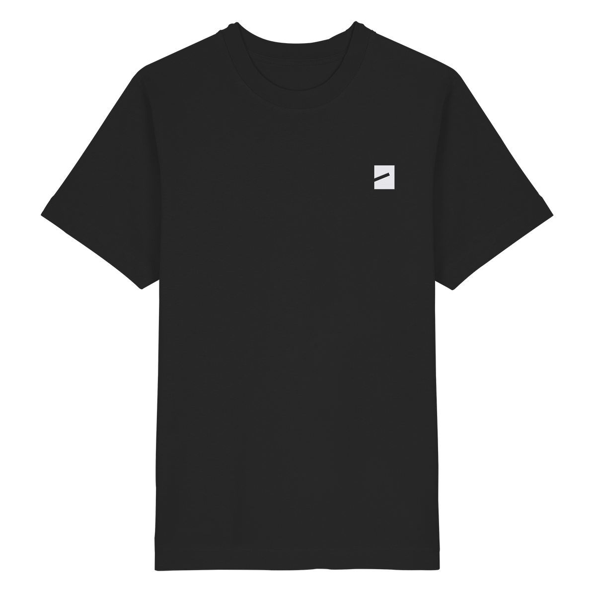 CHUZPE BERLIN Oversize T-Shirt in Schwarz, Vorderansicht mit kleiner Marke auf der Brust