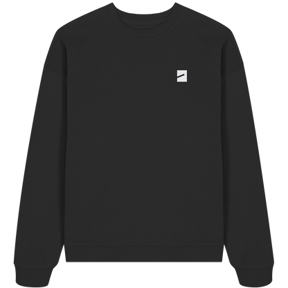 BERLIN BOUNCER Oversize Sweatshirt in Schwarz, Vorderansicht mit kleiner Marke auf der Brust